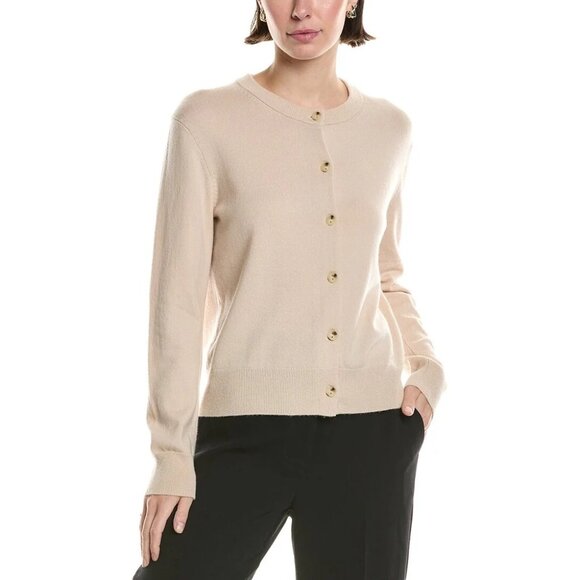 VINCE Wool & Cashmere Blend Cardigan Light Oat Size Small NWT